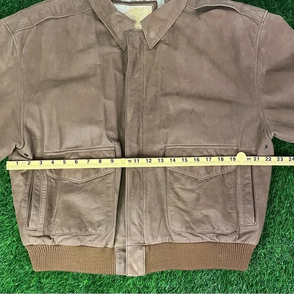 VTG Vintage Global Identity G-III Leather Fashions Brown Bomber Jacket Size L - Picture 14 of 15